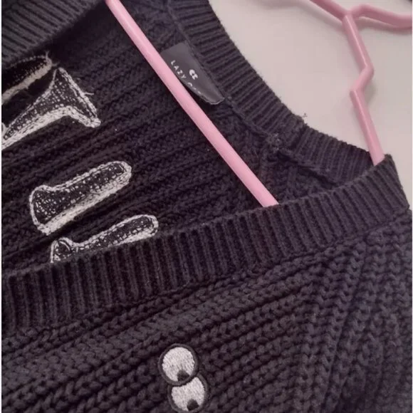 Lazy Oaf All the Problems Cardigan Sweater Size O/S - Picture 3 of 5